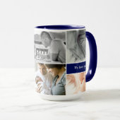 Royal Blue Best Vater je Foto Collage Daddy Tasse (VorderseiteRechts)