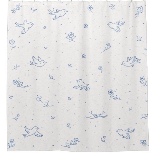 Royal Blue Bird Duschvorhang (Vorderseite)