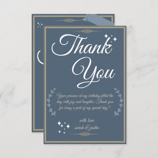 Royal Blue Birthday Bash! Dankeskarte (Vorne/Hinten)