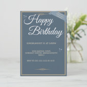 "Royal Blue Birthday Bash! Einladungen" Einladung (Stehend Vorderseite)