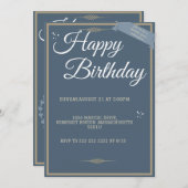 "Royal Blue Birthday Bash! Einladungen" Einladung (Vorne/Hinten)