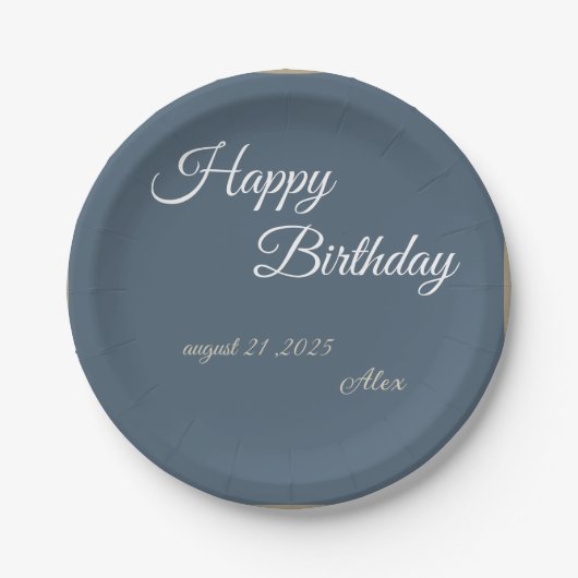 "Royal Blue Birthday Bash!" Pappteller (Vorderseite)