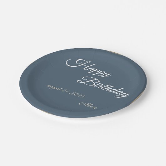 "Royal Blue Birthday Bash!" Pappteller (Schrägansicht)