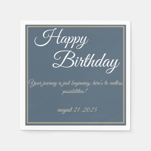 Royal Blue Birthday Bash!" Serviette (Vorderseite)