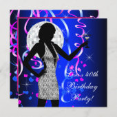 Royal Blue Birthday Party Einladung (Vorne/Hinten)