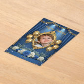 Royal Blue Birthday Photo Invitation for Boy Acryleinladungen (Ablage )