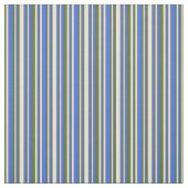 Royal Blue, Bisque und Dark Olive Green Muster Stoff (Muster)