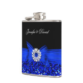 Royal Blue Black Diamond Wedding Verlobung Flachmann (Links)