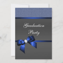 Royal Blue & Black Graduation Party Einladung