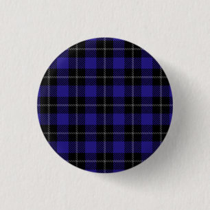 Royal Blue Black Kariert Button