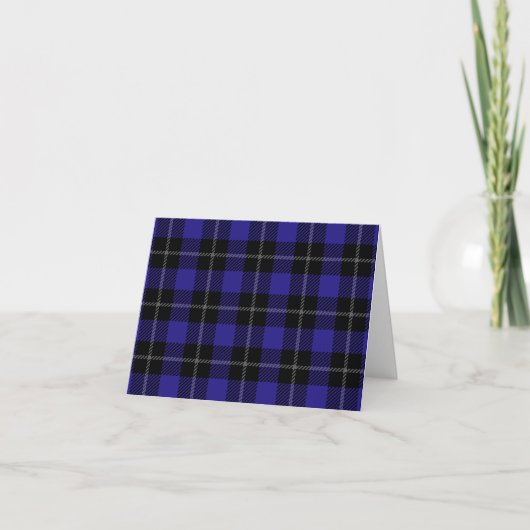 Royal Blue Black Kariert Dankeskarte (Vorderseite)