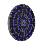 Royal Blue Black Kariert Dartscheibe (Vorderseite Links)