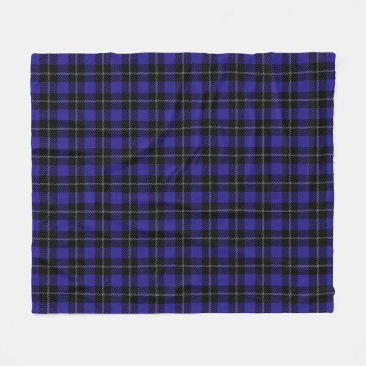 Royal Blue Black Kariert Fleecedecke (Vorderseite (Horizontal))