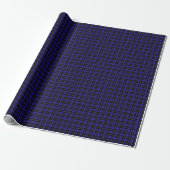 Royal Blue Black Kariert Geschenkpapier (Ungerollt)