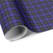 Royal Blue Black Kariert Geschenkpapier (Rolleneckpunkt)