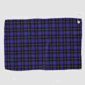 Royal Blue Black Kariert Golfhandtuch (Horizontal)