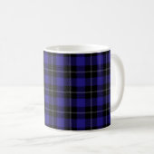Royal Blue Black Kariert Kaffeetasse (VorderseiteRechts)