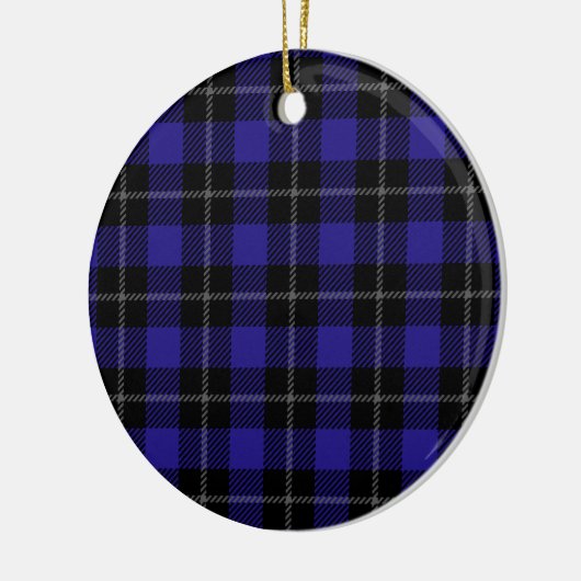 Royal Blue Black Kariert Keramik Ornament (Links)