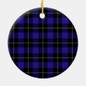 Royal Blue Black Kariert Keramik Ornament (Hinten)