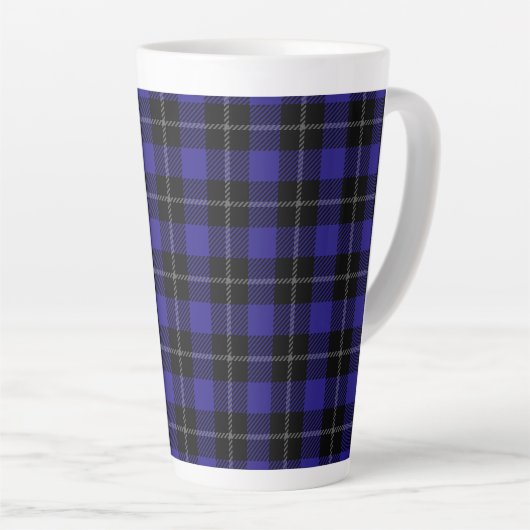 Royal Blue Black Kariert Milchtasse (Rechte Ecke)