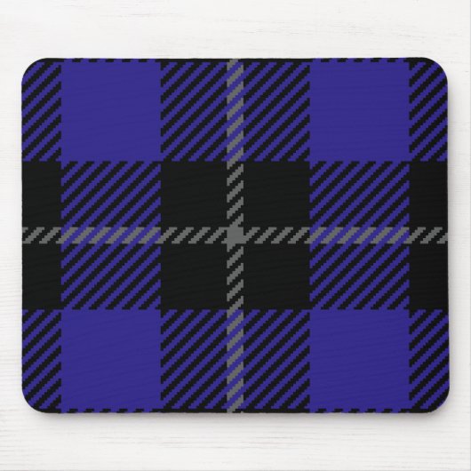 Royal Blue Black Kariert Mousepad (Vorne)