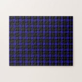 Royal Blue Black Kariert Puzzle (Horizontal)