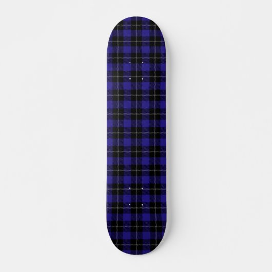 Royal Blue Black Kariert Skateboard (Vorne)