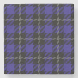 Royal Blue Black Kariert Steinuntersetzer