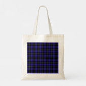 Royal Blue Black Kariert Tragetasche (Rückseite)