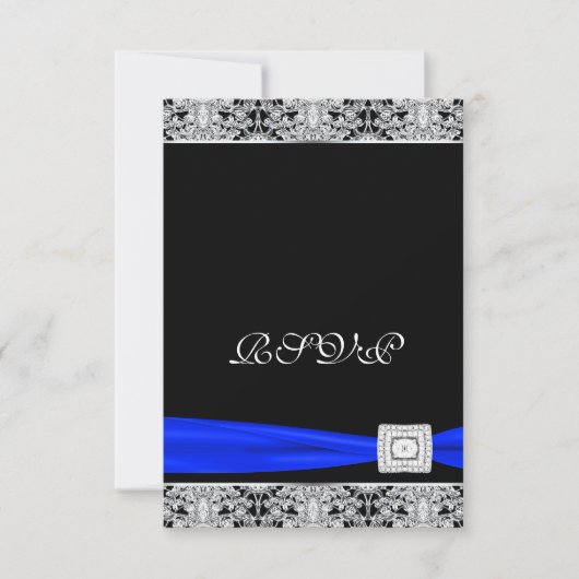 Royal Blue Black Lace UAWG RSVP Karte (Vorderseite)