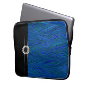 Royal Blue Black Laptop Sleeve (Vorderseite Links)