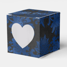 Royal Blue, Black und Silver Damask Geschenkschachtel