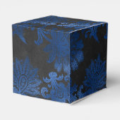 Royal Blue, Black und Silver Damask Geschenkschachtel (Rückseite)