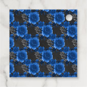 Royal Blue, Black und Silver Floral Geschenkanhänger (Rückseite)