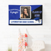 Royal Blue, Black & White Abschluss Banner (Insitu)