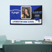 Royal Blue, Black & White Abschluss Banner (Messeveranstaltung)