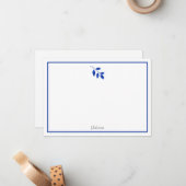 Royal Blue Blätter Mitteilungskarte (Vorderseite/Rückseite Beispiel)