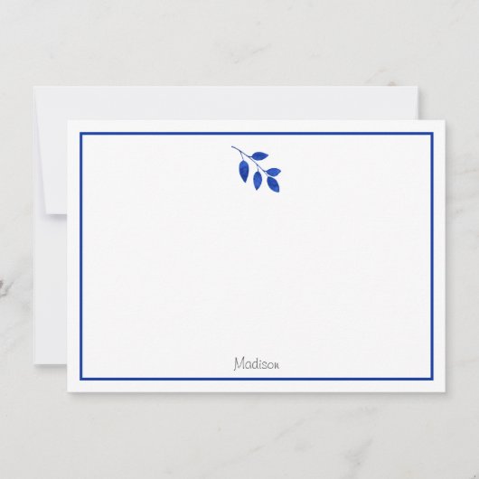 Royal Blue Blätter Mitteilungskarte (Vorderseite)
