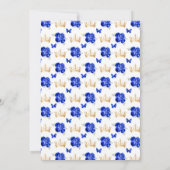 Royal Blue Blonde Hair Princess Birthday Party Einladung (Rückseite)