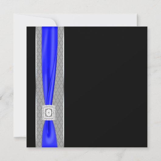 Royal Blue Blue Blue Bow Wedding Einladung (Rückseite)