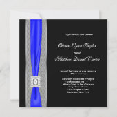Royal Blue Blue Blue Bow Wedding Einladung (Vorderseite)