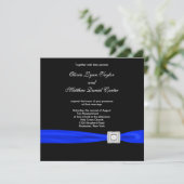 Royal Blue Blue Blue Wedding Einladung (Stehend Vorderseite)