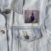 Royal Blue: Blue Peacock in Lavender Field, Button (Beispiel)