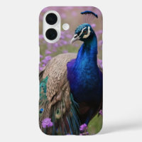 Royal Blue: Blue Peacock in Lavender Field,