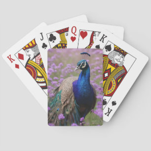 Royal Blue: Blue Peacock in Lavender Field, Spielkarten
