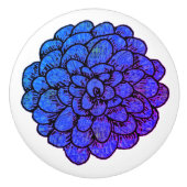 Royal Blue Blume Keramikknauf (Vorderseite)