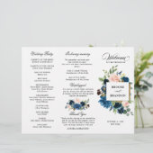 Royal Blue Blush Pink Floral Dreiländerprogramm de (Stehend Vorderseite)