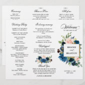 Royal Blue Blush Pink Floral Dreiländerprogramm de (Vorne/Hinten)