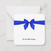 Royal Blue Bow Mini Danke Note Card Mitteilungskarte (Vorderseite)