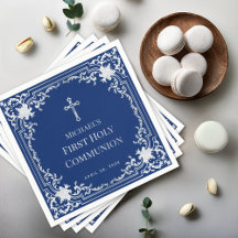 Royal Blue Boy First Communation Vintage Imitate S